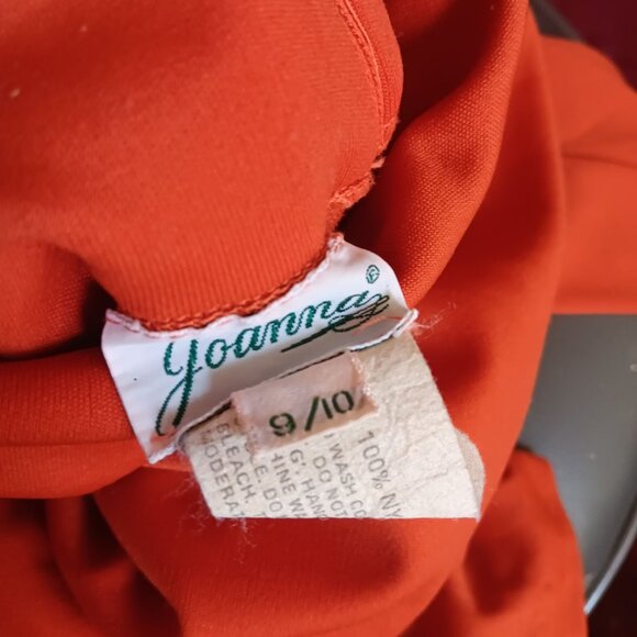 Vintage Women's Medium Turtleneck Blouse Burnt Orange 1970's Back Zipper Boho - Picture 7 of 7